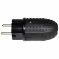 Eagle 2 Pin Black Rubber Rewireable Schuko Euro Plug #3