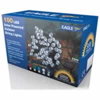Eagle LED Solar Powered Outdoor String Lights 100 LEDs 10m Length. Green #2