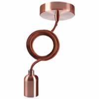 Girard Sudron Metal Suspension In Copper E27 with 2m Textile Cable. Copper #2