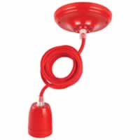 Girard Sudron Porcelain Suspension E27 with 2m Textile Cable. Red #2