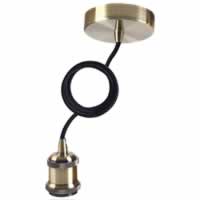 Metal Suspension with Threaded Lampholder E27 with 1m Cable. Black Bronze #2