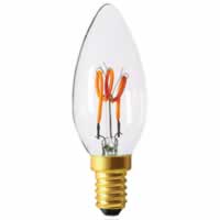 Girard Sudron LED Filament Candle Bulb 3 Loops C35 (3w) E14 Clear #2