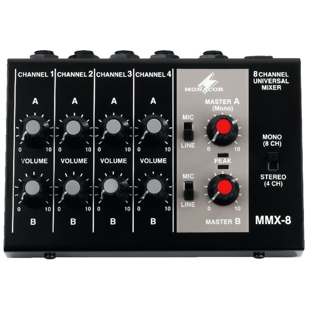 Monacor MMX8 8channel Microphone Mixer