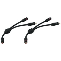 CarPower CBA 25/SW Black Phono Y Adaptor Cable. (Pair)