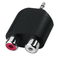 NTA 106 Adaptor 2.5mm Stereo Jack to 2x Phono Sockets