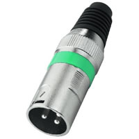 Monacor XLR 207P/GN Metal 3 Pole XLR Plug (Green)