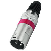 Monacor XLR 207P/RT Metal 3 Pole XLR Plug (Red)