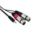 Monacor MCA 129J 2x XLR Plug to 3.5mm Jack Audio Cable. 1m