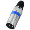 Monacor XLR 207P/BL Metal 3 Pole XLR Plug (Blue)