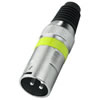 Monacor XLR 207P/GE Metal 3 Pole XLR Plug (Yellow)