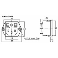 Monacor AAC 150PF IEC Chassis Mounting Plug #2