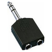 NTA 198 Y Adaptor 6.35mm Stereo Jack to 2x 6.35mm Plugs