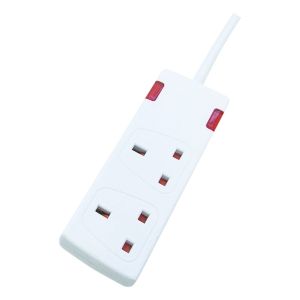 Eagle 2 Gang Extension Lead with Neon Indicator 2M