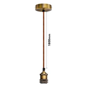 Eagle Vintage Single E27 Pendant Lamp Holder 1.8M. Antique Brass