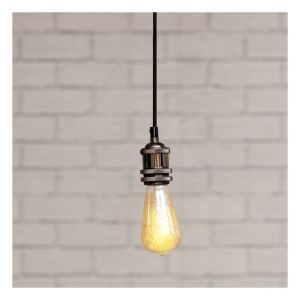 Eagle Vintage Single E27 Pendant Lamp Holder 1.8M. Black Chrome #2