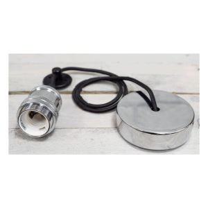 Eagle Vintage Single E27 Pendant Lamp Holder 1.8M. Bright Silver #3