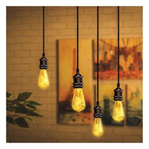 Eagle Vintage Quad Pendant Lamp Holder. Black Chrome. E27 #3