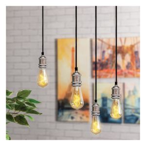 Eagle Vintage Quad Pendant Lamp Holder. Bright Silver. E27 #2