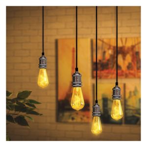 Eagle Vintage Quad Pendant Lamp Holder. Bright Silver. E27 #3