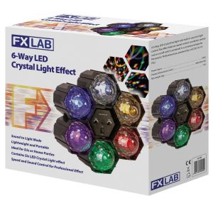 FxLab 6 Way Multi Coloured LED Crystal Effect Pod Light #2