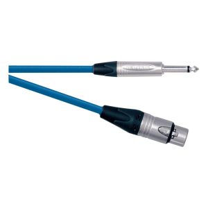 Professional XLR to 6.35mm Mono Jack Plug Microphone Lead Blue 15M