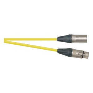 Professional XLR Socket to XLR Plug Screened Patch Lead. Yellow 1m