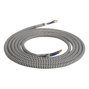 Girard Sudron. Round Textile Cables 2 x 0.75mm. Black and White