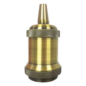 Girard Sudron. Aluminium Threaded Lamp Holder E27 with Ring. Golden Bronze