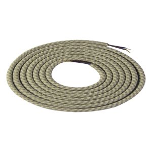 Girard Sudron. Round Textile Cables 2 x 0.75mm. Beige & Kaki
