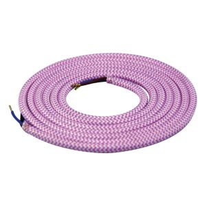 Girard Sudron. Round Textile Cables 2 x 0.75mm. Pink &amp; White