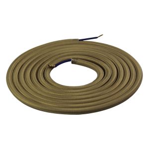 Girard Sudron. Round Textile Cables 2 x 0.75mm. Beige Gold