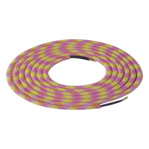 Girard Sudron. Round Textile Cables 2 x 0.75mm. Pink Yellow White