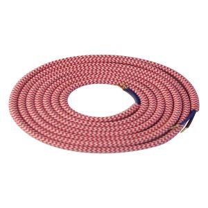 Girard Sudron. Round Textile Cables 2 x 0.75mm. White & Red