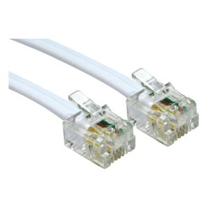 White RJ11 RJ11 ADSL MODEM CABLE 30m