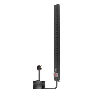 Eagle 12 Way UK Vertical Socket PDU with Surge Protection to Plug. 2m
