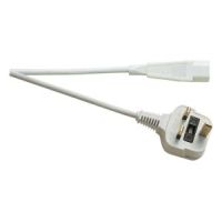 Eagle IEC Mains Lead to 3 Pin UK Plug 5A. White 1m