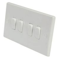 Eagle 2 Way 4 Gang Light Switch Curved Edge 10A