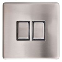 Eagle 2 Gang 2 Way 10A Light Switch Screwless
