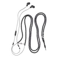 SoundLAB Pearl Style Necklace Earphones with Microphone. Black