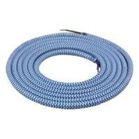Girard Sudron. Round Textile Cables 2 x 0.75mm. Light Blue & White