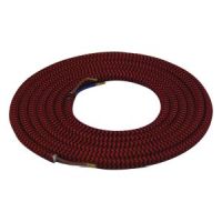 Girard Sudron. Round Textile Cables 2 x 0.75mm. Black & Red