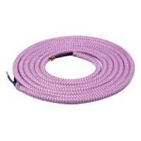 Girard Sudron. Round Textile Cables 2 x 0.75mm. Pink & White