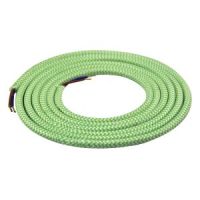 Girard Sudron. Round Textile Cables 2 x 0.75mm. Green & White