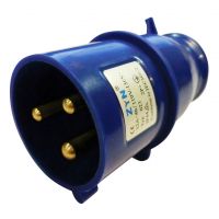 230V Blue 32A 3 Contact High Current In line Plug