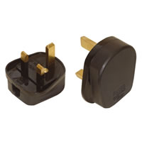 Black 13A Impact Resistant 3 Pin UK Plug