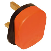 Orange 13A Impact Resistant 3 Pin UK Plug #2