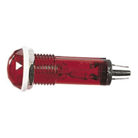 Red 230V Neon Indicator 10mm Mounting Hole. 13x36mm