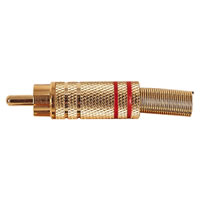 Red High Quality Gold Plated Phono Plug for Cable up to 5mm