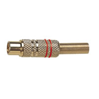 Red High Quality Gold Plated Phono Line Socket for Cable up to 5mm
