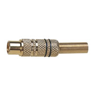Black High Quality Gold Plated Phono Line Socket for Cable up to 5mm